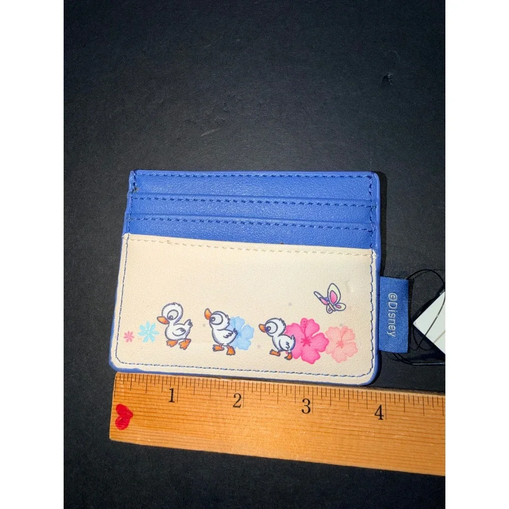 Loungefly Disney Lilo & Stitch Ducklings Card Holder Blue Faux Leather New
